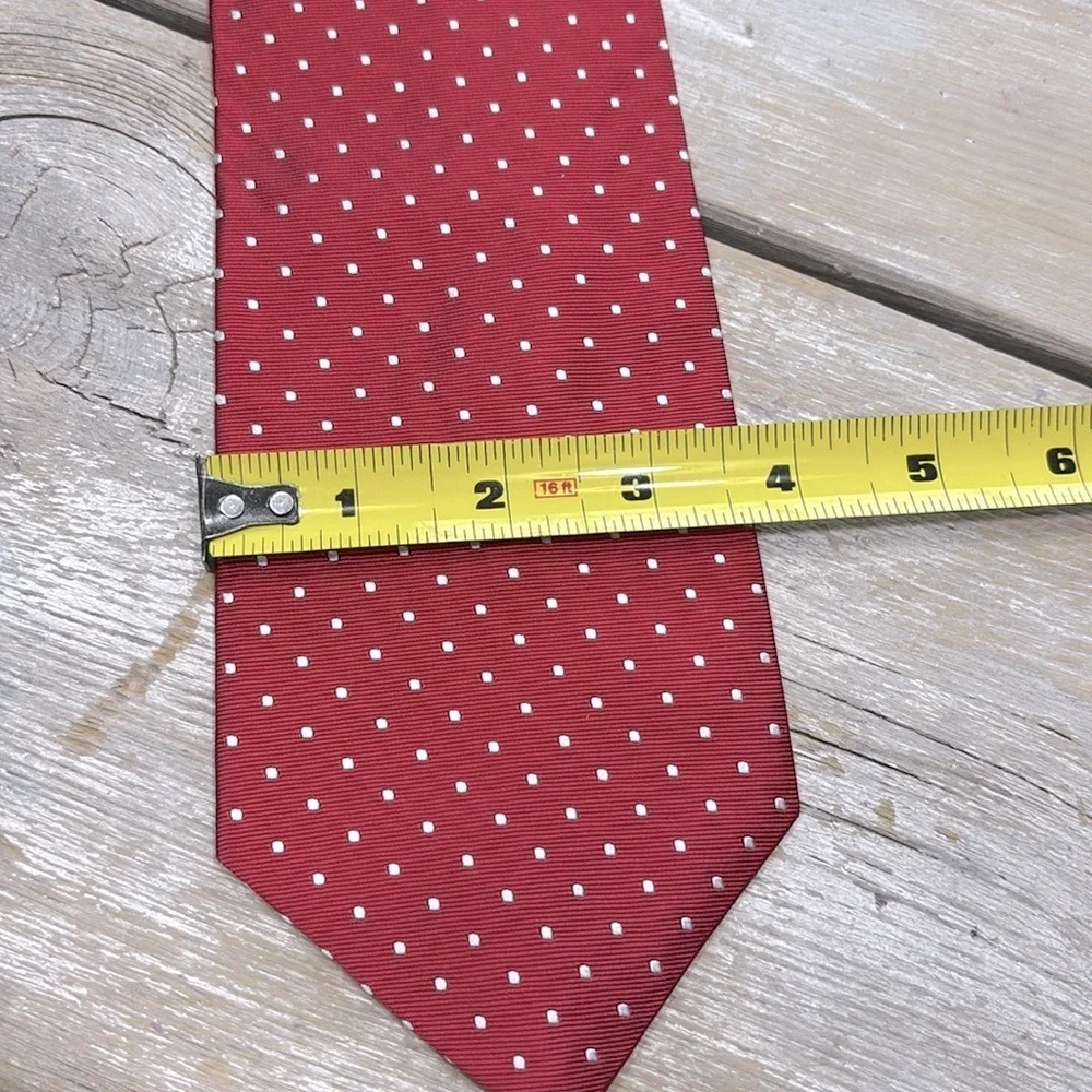 Brooks Brothers Polka Dot Silk Tie. Power | Handmade | Red White | EUC - Picture 10 of 11